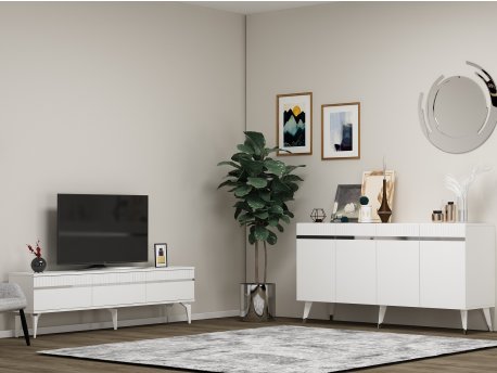 HANAH HOME Set za dnevnu sobu Defne White Silver