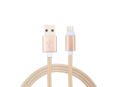 ALPHA STAR Kabl USB2.0 na Micro USB 2M,upleten,zlatni