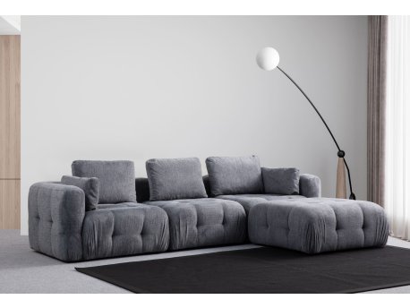 Atelier del Sofa Amaris 3 Seater With Pouffe Grey ugaona sofa