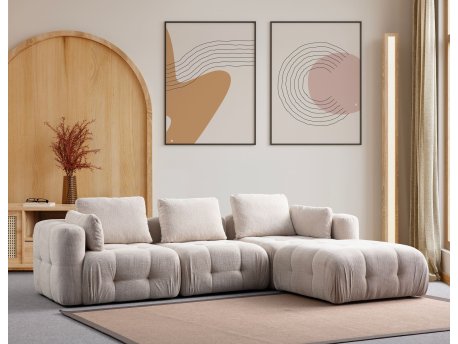 Atelier del Sofa Amaris 3 Seater With Pouffe Beige ugaona sofa