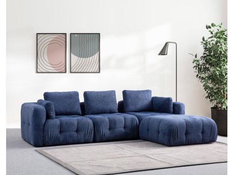 Atelier del Sofa Amaris 3 Seater With Pouffe Navy Blue ugaona sofa