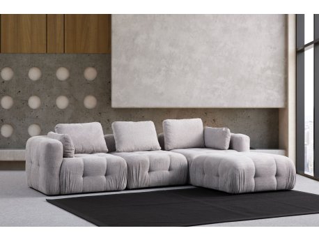 Atelier del Sofa Amaris 3 Seater With Pouffe Light Grey ugaona sofa