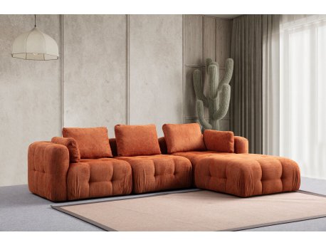 Atelier del Sofa Amaris 3 Seater With Pouffe Orange ugaona sofa