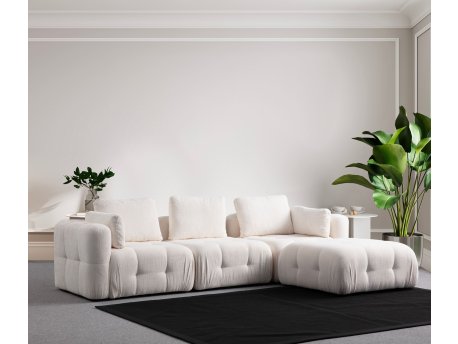 Atelier del Sofa Amaris 3 Seater With Pouffe White ugaona sofa