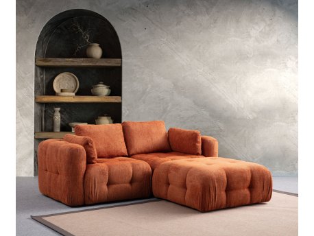 Atelier del Sofa Amaris 2 Seater With Pouffe Orange ugaona sofa