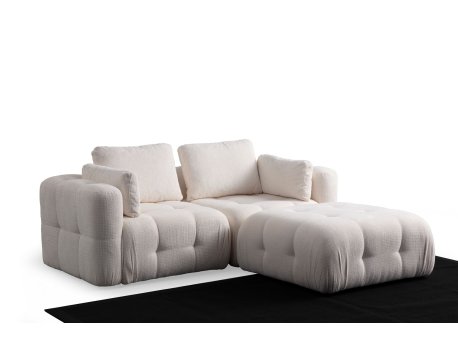Atelier del Sofa Amaris 2 Seater With Pouffe White ugaona sofa