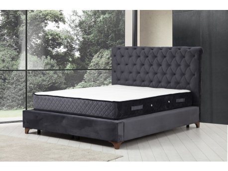 HANAH HOME Deluxe Set 160 x 200 Anthracite Dvostruki dušek, baza i uzglavlje