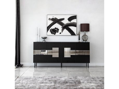 HANAH HOME Komoda Paris Black Fume