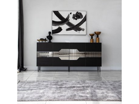 HANAH HOME Komoda Milan Black Fume
