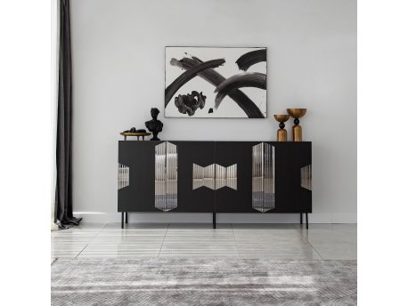 HANAH HOME Komoda Vienna Black Fume