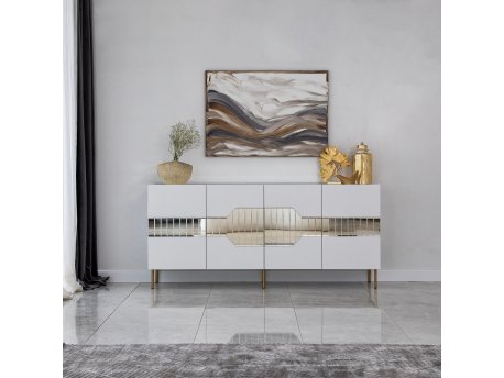 HANAH HOME Komoda Milan White Gold