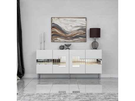 HANAH HOME Komoda Paris White Silver