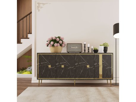 HANAH HOME Komoda Brice Black Marble Gold