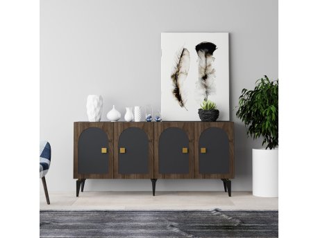 HANAH HOME Komoda Owen Anthracite Gold