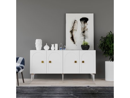 HANAH HOME Komoda Owen White Gold