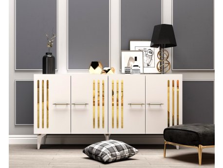 HANAH HOME Komoda Junes White Gold