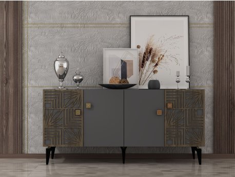 HANAH HOME Komoda Midia Anthracite