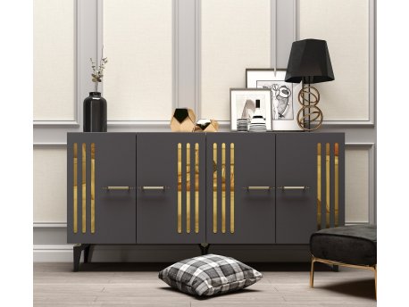 HANAH HOME Komoda Junes Anthracite Gold