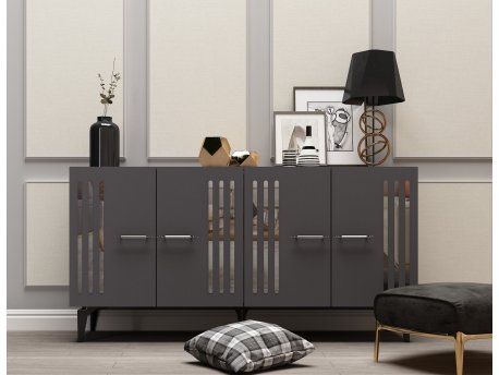 HANAH HOME Komoda Junes Anthracite Silver