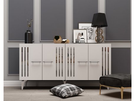 HANAH HOME Komoda Junes White Silver