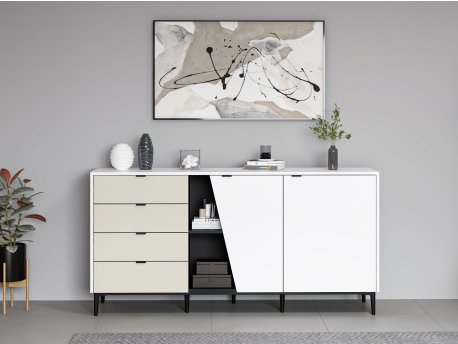 HANAH HOME Komoda Yelena White Black