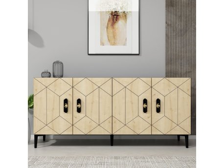 HANAH HOME Komoda Cross KB150 Anthracite Sapphire Oak