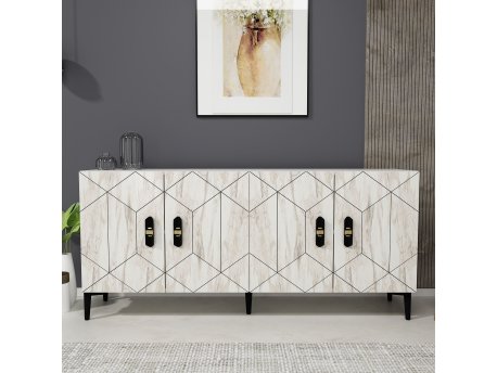 HANAH HOME Komoda Cross KB150 White Ephesus Marble