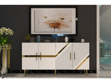 HANAH HOME Komoda Fuga KB150 White Gold