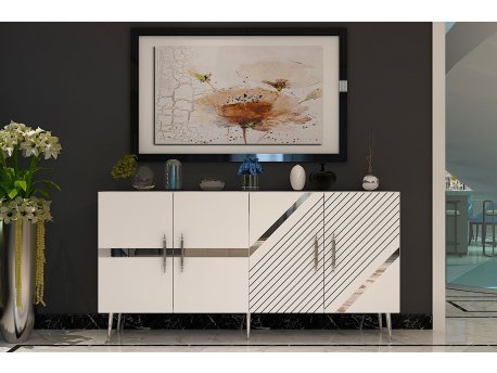 HANAH HOME Komoda Fuga KB150 White Silver