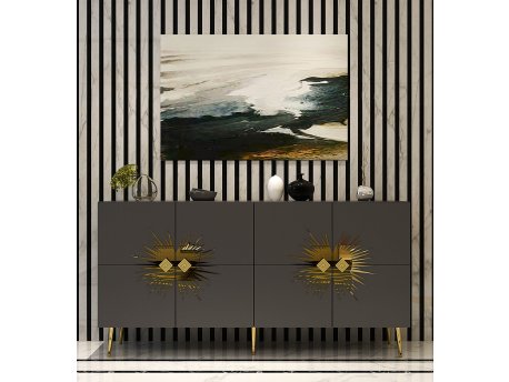 HANAH HOME Komoda Nida KB150 Anthracite Gold