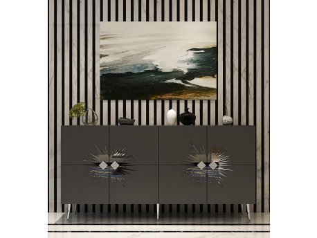 HANAH HOME Komoda Nida KB150 Anthracite Silver