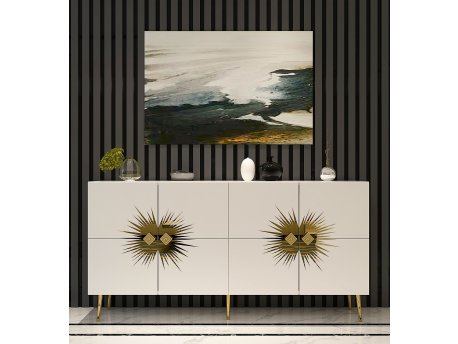 HANAH HOME Komoda Nida KB150 White Gold