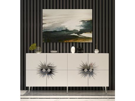 HANAH HOME Komoda Nida KB150 White Silver