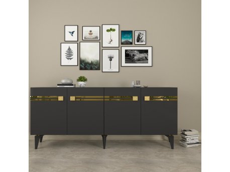 HANAH HOME Komoda Hayat KB150 Anthracite Gold