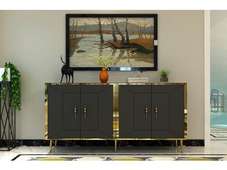 HANAH HOME Komoda Arno KB150 Anthracite Gold
