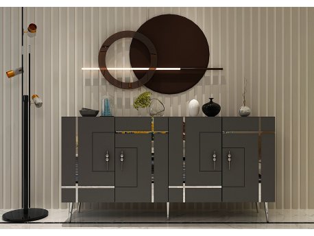 HANAH HOME Komoda Line KB150 Anthracite Silver