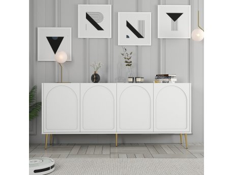HANAH HOME Komoda Lyon 80 White Gold