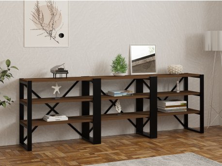 HANAH HOME Polica Prof Walnut Black