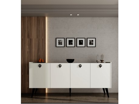 HANAH HOME Komoda Ay Tasi Kaya White