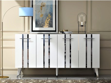 HANAH HOME Komoda Asel White Silver