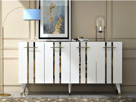 HANAH HOME Komoda Asel White Gold