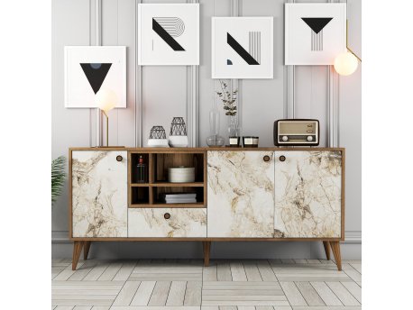 HANAH HOME Komoda Napoli White Marble