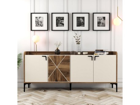 HANAH HOME Komoda Venedik Walnut Cream