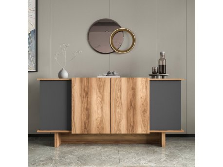 HANAH HOME Komoda Diana Anthracite Walnut