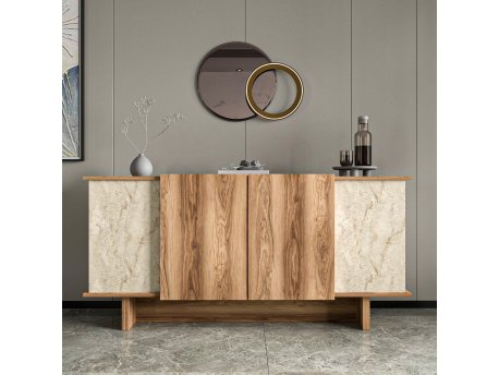 HANAH HOME Komoda Diana Travertine Walnut