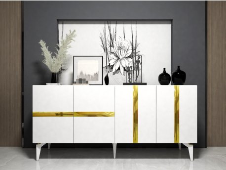 HANAH HOME Komoda Vania White Gold