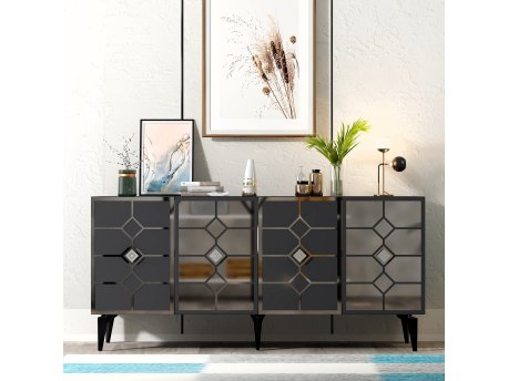 HANAH HOME Komoda Irmak Anthracite Silver