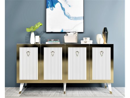 HANAH HOME Komoda Bare White Gold
