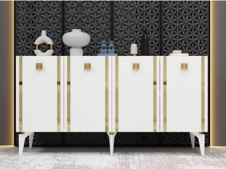 HANAH HOME Komoda Doruk White Gold