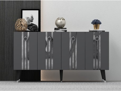 HANAH HOME Komoda Isil Anthracite Silver
